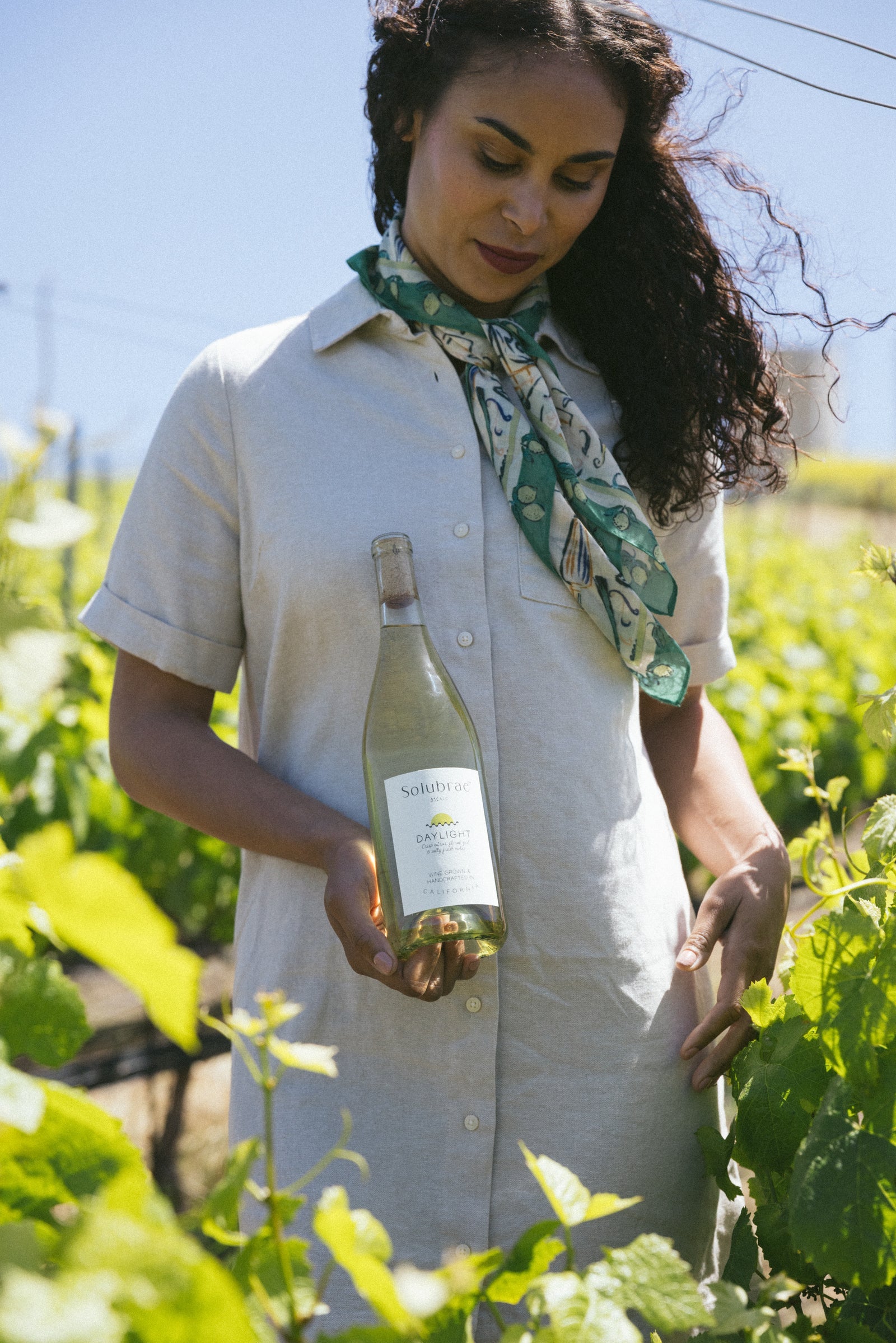 Solubrae alcohol-removed California wine served in stemware
