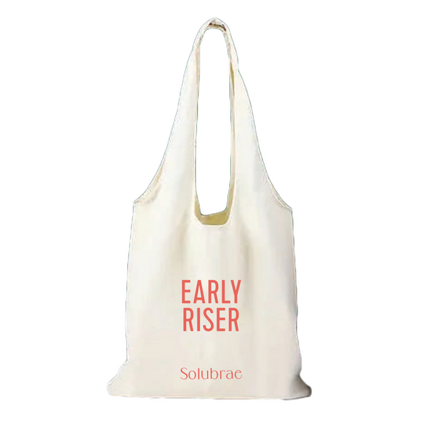 Solubrae canvas tote — Early Riser design